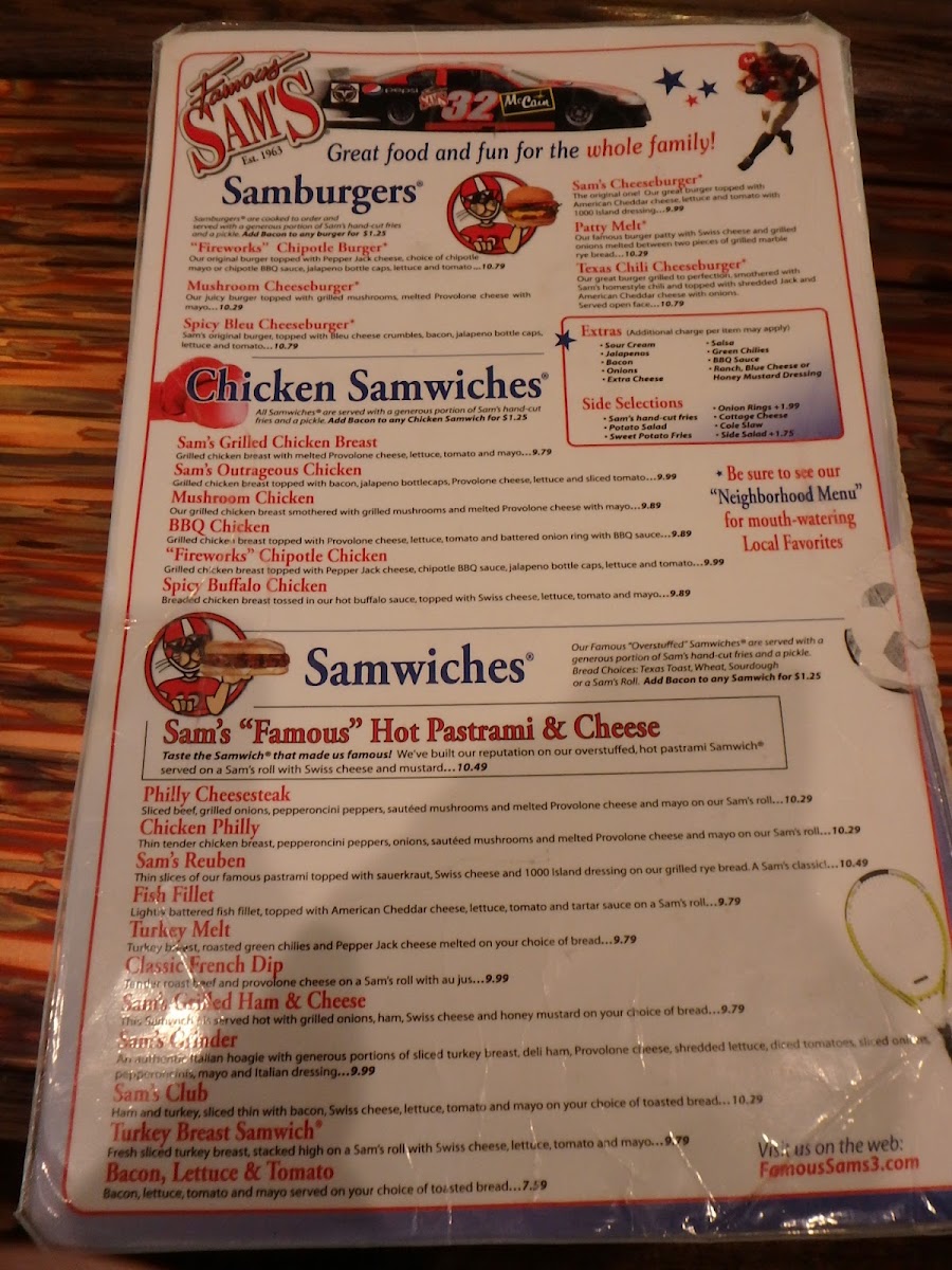 Famous Sam's Menu - Image 3