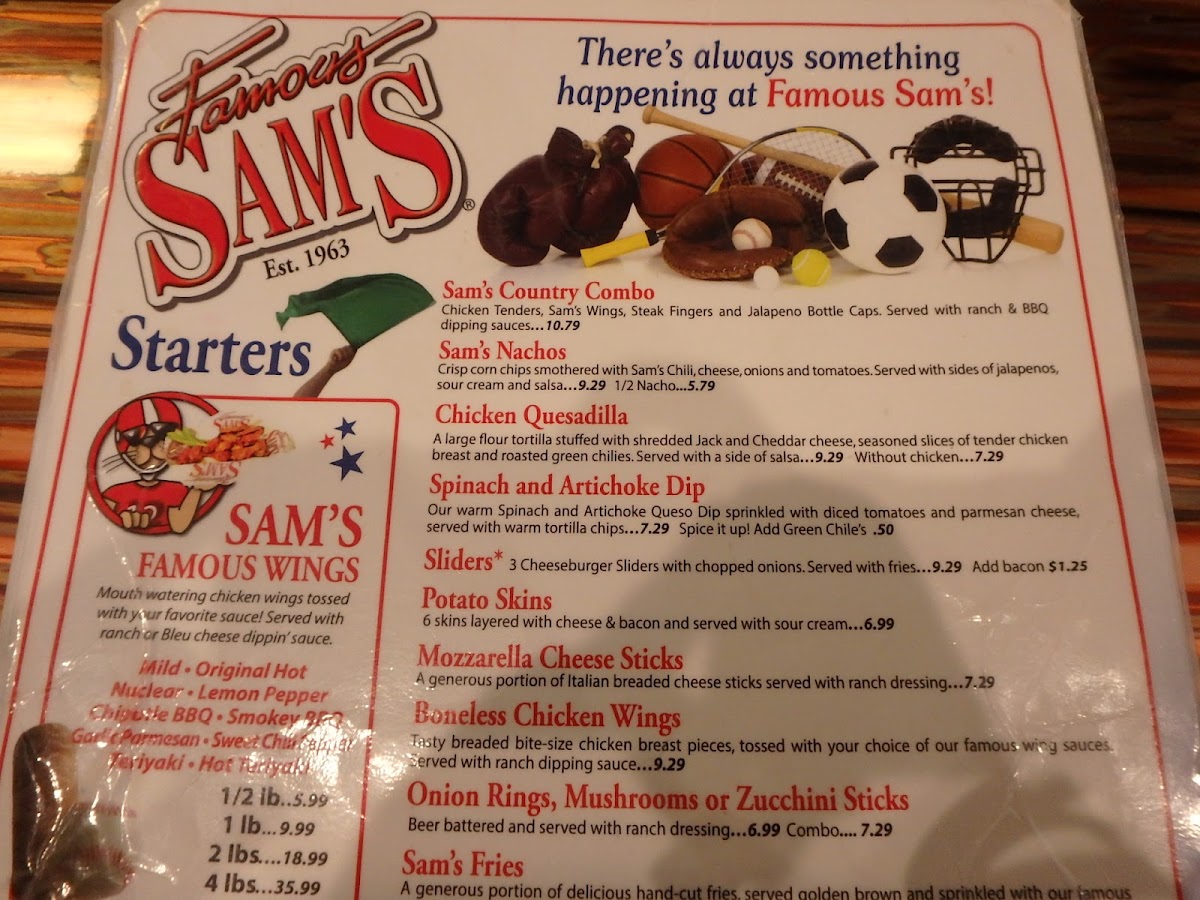 Famous Sam's Menu - Image 5