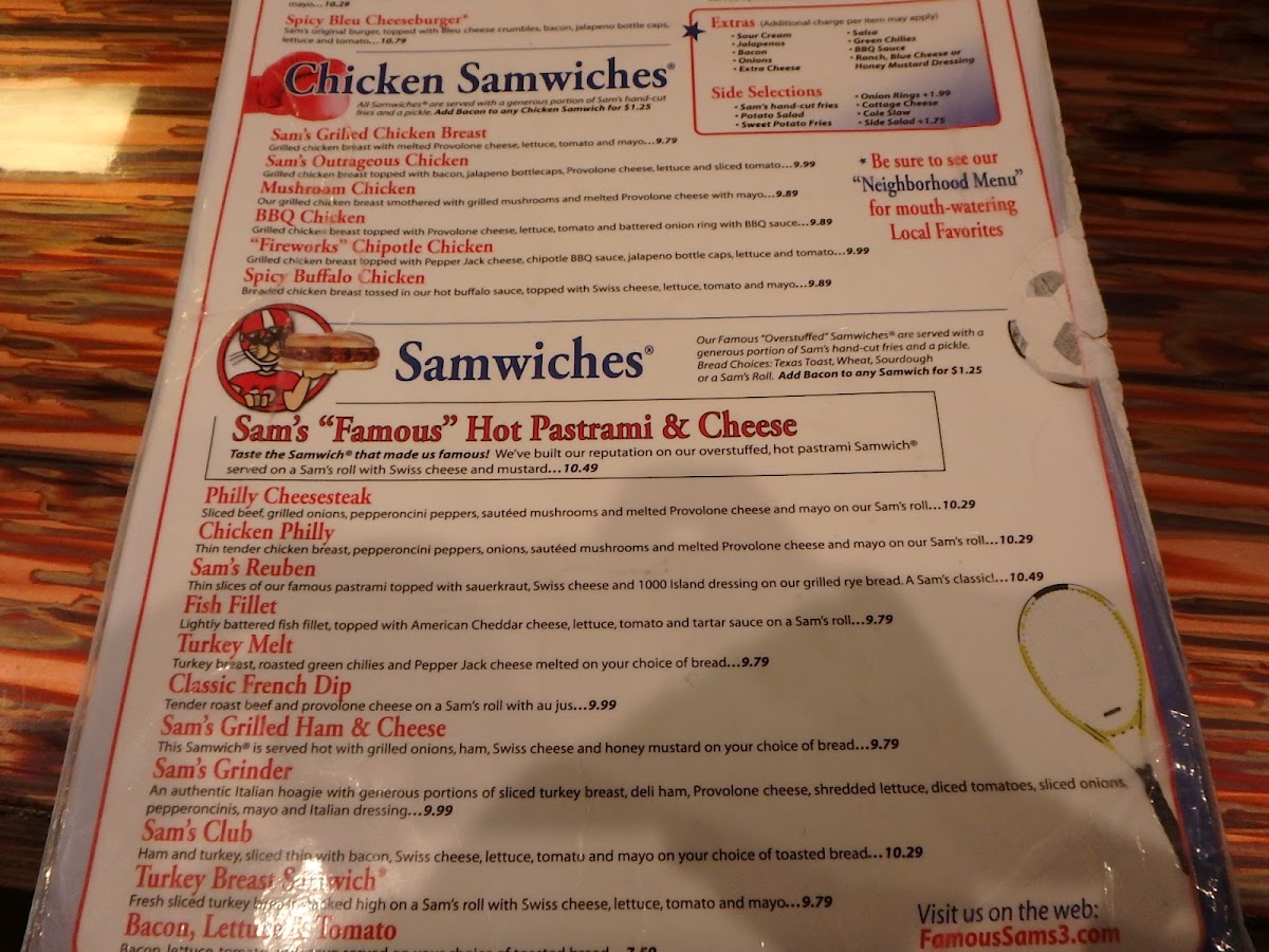 Famous Sam's Menu - Image 6
